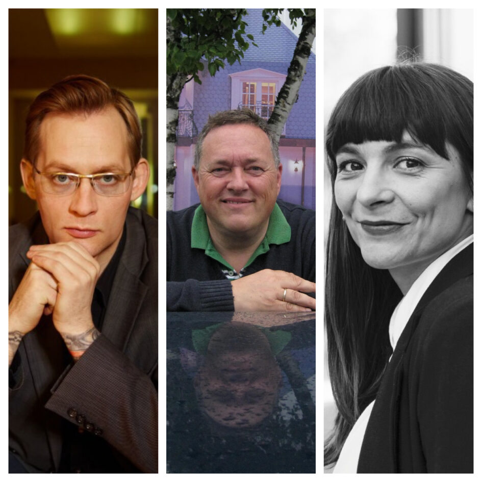 Die Jury des 27. open mike: Clemens Meyer, Thomas Meinecke, Uljana Wolf